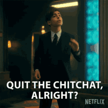 Quit The Chitchat Alright Number Five GIF - Quit The Chitchat Alright Number Five Aidan Gallagher GIFs