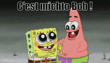 C'Est Michto Bob L'éponge Patrick Génial Trop Content GIF - Its Awesome Sponge Bob Aweome GIFs