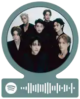 a spotify sticker with a group of young men