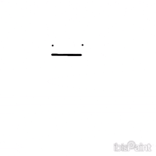 a black and white drawing of a face with two eyes and a line between them .