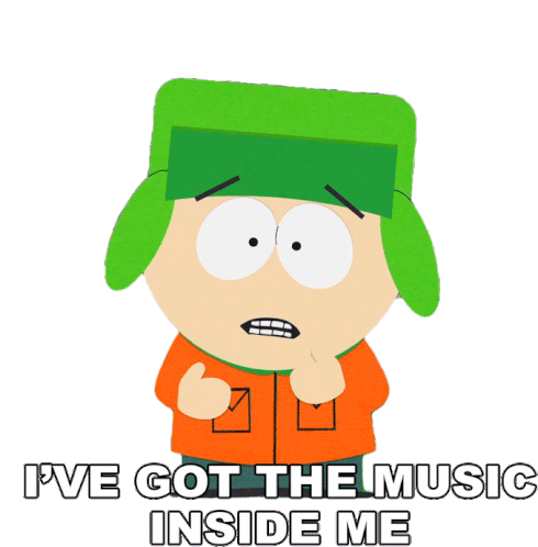 Ive Got The Music Inside Me Kyle Broflovski Sticker - Ive Got The Music Inside Me Kyle Broflovski South Park Stickers