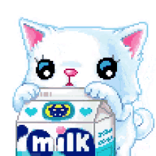 kawaii love kitty milk