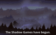 the shadow games have begun with a picture of a robot in the background