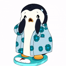 oh no penguin fat worried anxiety