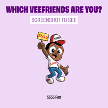 a purple elephant with the words which veefriends are you screenshot to see below it