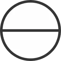 a black and white circle with a line in it