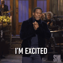Im Excited Jonathan Majors GIF - Im Excited Jonathan Majors Saturday Night Live GIFs
