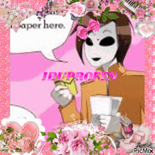 a picture of a cartoon character with the word ibuprofen written on it