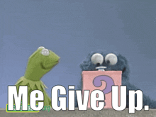Cookie Monster Me Give Up GIF - Cookie Monster Me Give Up Sesame Street GIFs