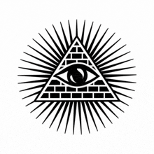 an all seeing eye in a pyramid surrounded by rays with the words nahoda below it
