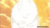 a cartoon drawing of a white bird with chinese writing on it