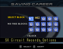 a screenshot of a video game that says ' saving career ' at the top