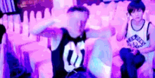 a man wearing a jersey with the number 01 on it