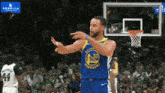golden state warriors basketball player stephen curry giving a high five