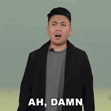 a man in a black coat says that sucks bro .
