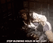 Jack Sparrow Ship GIF - Jack Sparrow Ship Blowing Holes GIFs