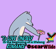 a drawing of a fox with a quote from oscar wilde