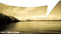 a picture of a lake with the words djvi - alpha stage on the bottom