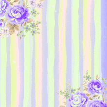 a colorful striped background with purple flowers and the words " i 'm sorry "