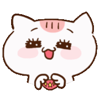 a cartoon cat is holding a red circle with stars on it