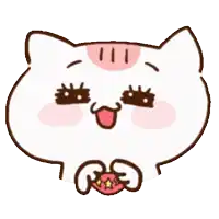 a cartoon cat is holding a red circle with stars on it