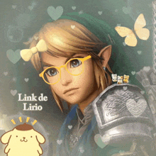 a picture of a video game character with glasses and the words link de lirio