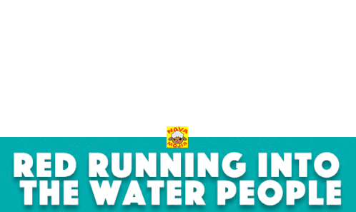 Navamojis Red Running Into The Water People Clan Sticker - Navamojis Red Running Into The Water People Clan Stickers