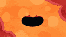 a cartoon of two cats looking out of a hole in a wall