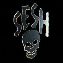 a picture of a skull with the word death behind it