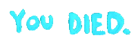 the word you died is written in red letters on a white background