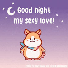 a cartoon of a dog with the words good night my sexy love