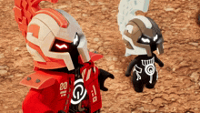 a red robot with the number 00 on his chest
