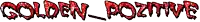 the word golden positive is written in red on a white background