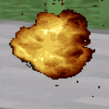a pixel art of a fried chicken being exploded