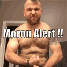 Man Moron Alert GIF - Man Moron Alert Flexing GIFs