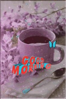 Good Morning Butterfly GIF - Good Morning Butterfly Cup GIFs