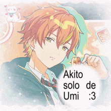 a picture of a boy with the name akito solo de umi 3