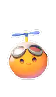 a cartoon character wearing goggles and a propeller on top of his head