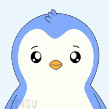 a penguin is holding its head with its hands and the word ohg is written above it .