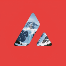 a red background with a mountain made out of white feathers
