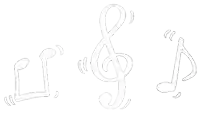 a drawing of a treble clef and two music notes