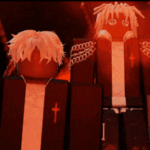 a cartoon character with dreadlocks and a cross on their chest