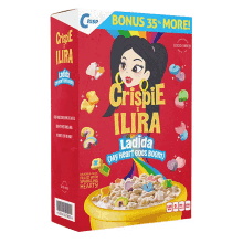 cereal box crispie breakfast rice crisps my heart goes boom