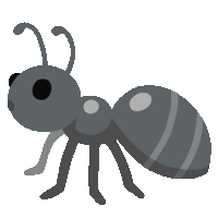 a cartoon ant with a smile on its face