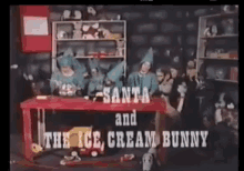 Santa And The Ice Cream Bunny GIF - Santa And The Ice Cream Bunny GIFs