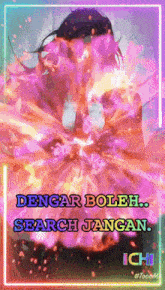 a poster that says " dencar boleh search jangan " on it