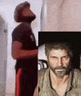 a man with a beard is standing next to another man with a beard