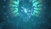 a computer generated image of a blue light coming out of a hole in the ground