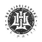 a black and white circle with the letter h in the center