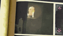 a picture of a man standing in a dark room with a light coming out of a window .